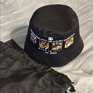 Dolce & Gabbana Graphic Black Bucket Hat